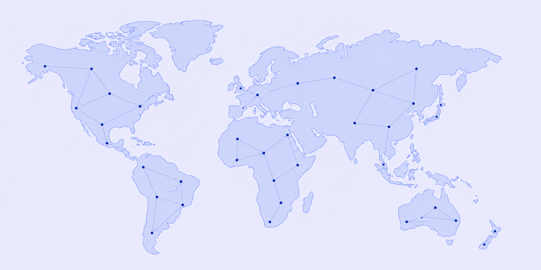 World map showing Qlidex's global service regions